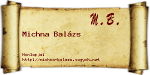 Michna Balázs névjegykártya